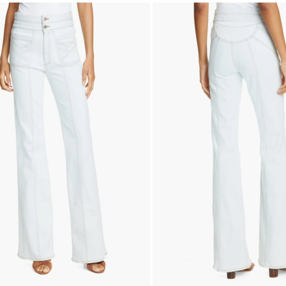 Veronica Beard Jeans Farrah High Rise Wide Leg Flare 26/2